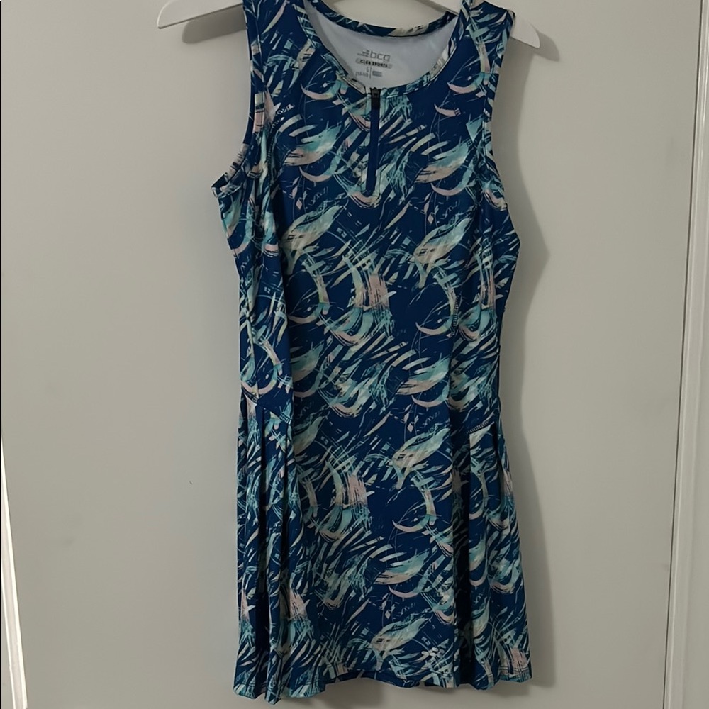 BCG Blue Patterned Sleeveless tennis Dress from academy sports girls L